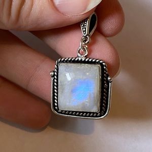 Natural Rainbow Moonstone Pendant